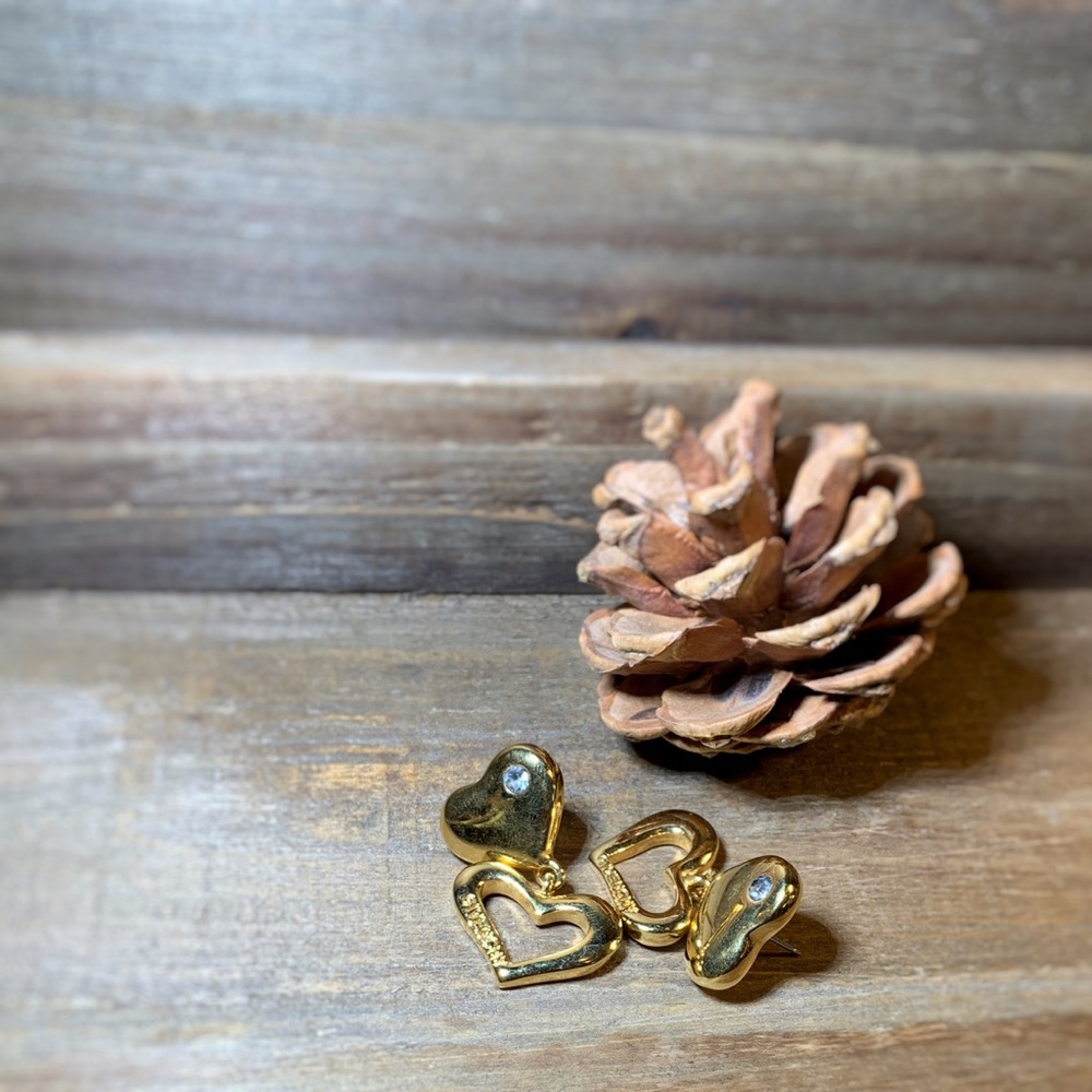 Givenchy Gold Vintage Heart Earrings